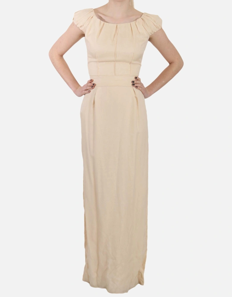Dolce Gabbana Beige Maxi Dress Women Dresses
