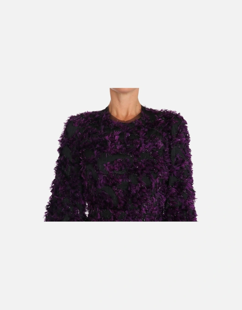 Dolce Gabbana Midi Dress Purple Women Dresses