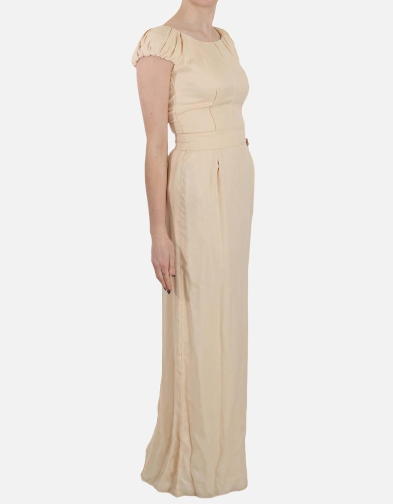 Dolce Gabbana Beige Maxi Dress Women Dresses
