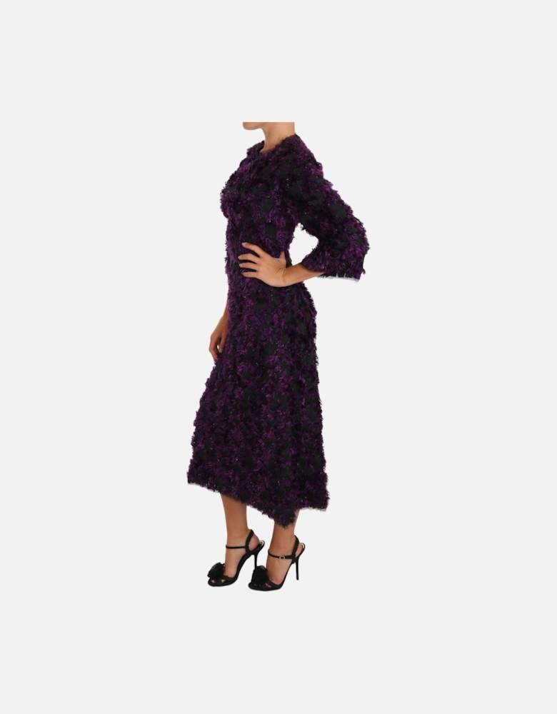 Dolce Gabbana Midi Dress Purple Women Dresses