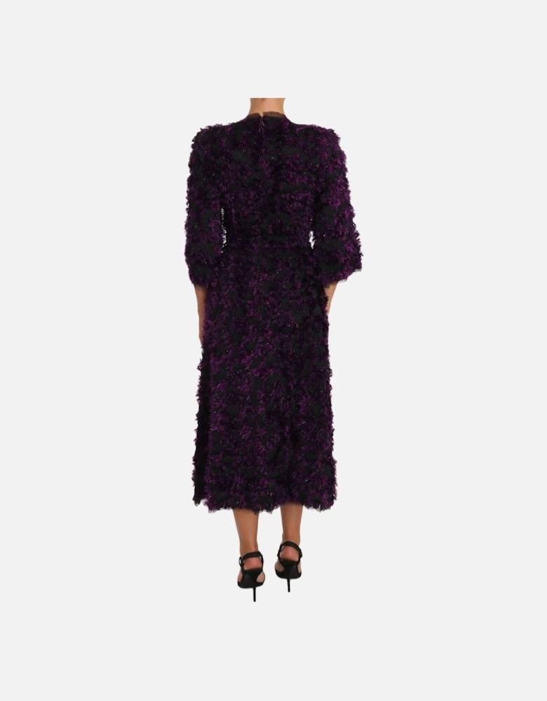Dolce Gabbana Midi Dress Purple Women Dresses