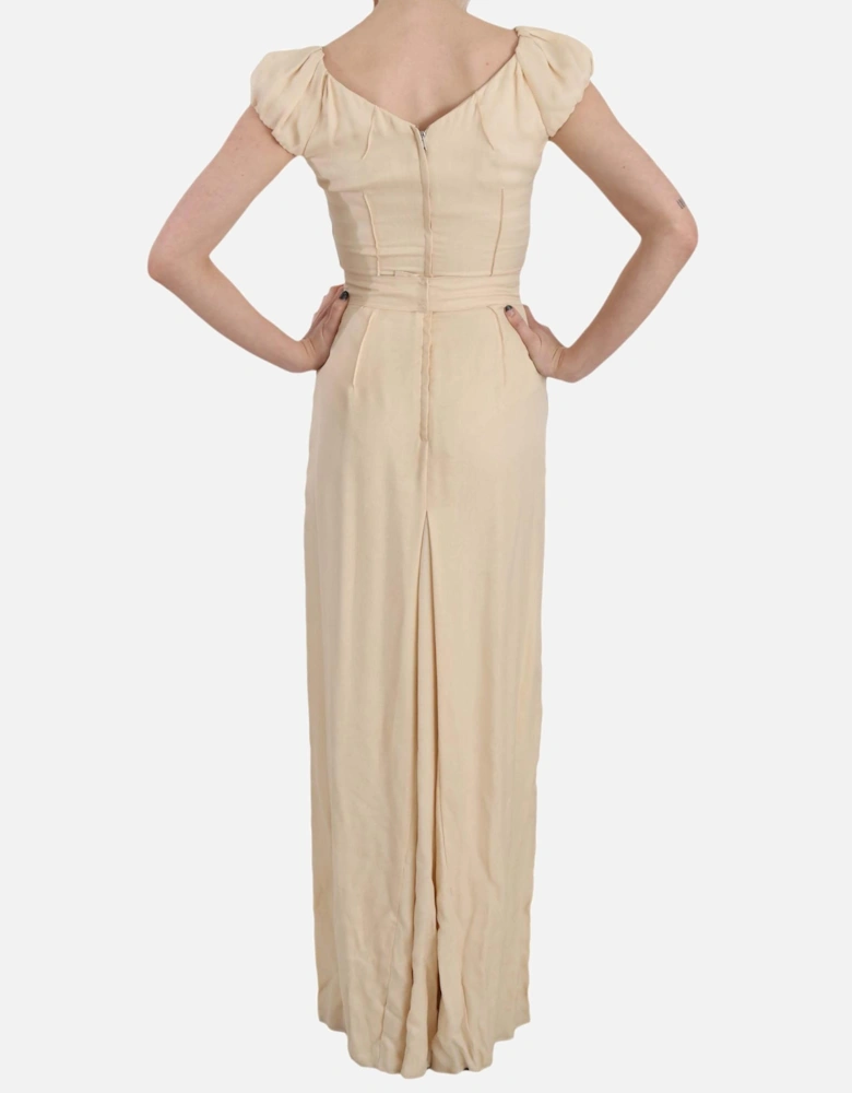 Dolce Gabbana Beige Maxi Dress Women Dresses