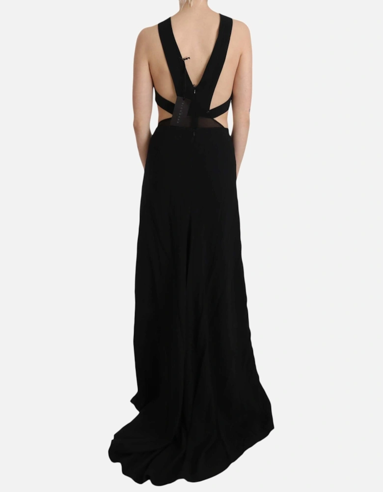 Cutout Maxi Dress Studded VNeck Women - Black Dresses