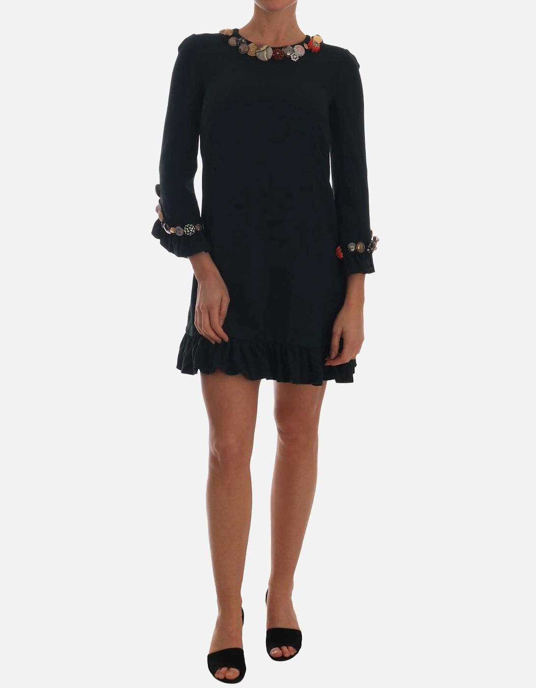 Dolce Gabbana Mini Dress ButtonEmbellished Style Women - Green Dresses, 5 of 4