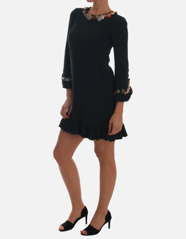 Dolce Gabbana Mini Dress ButtonEmbellished Style Women - Green Dresses