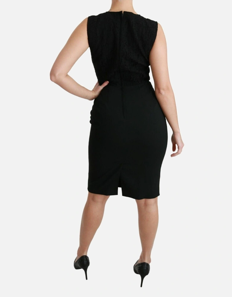 Lace Pencil Dress Sleeveless Women - Black Dresses