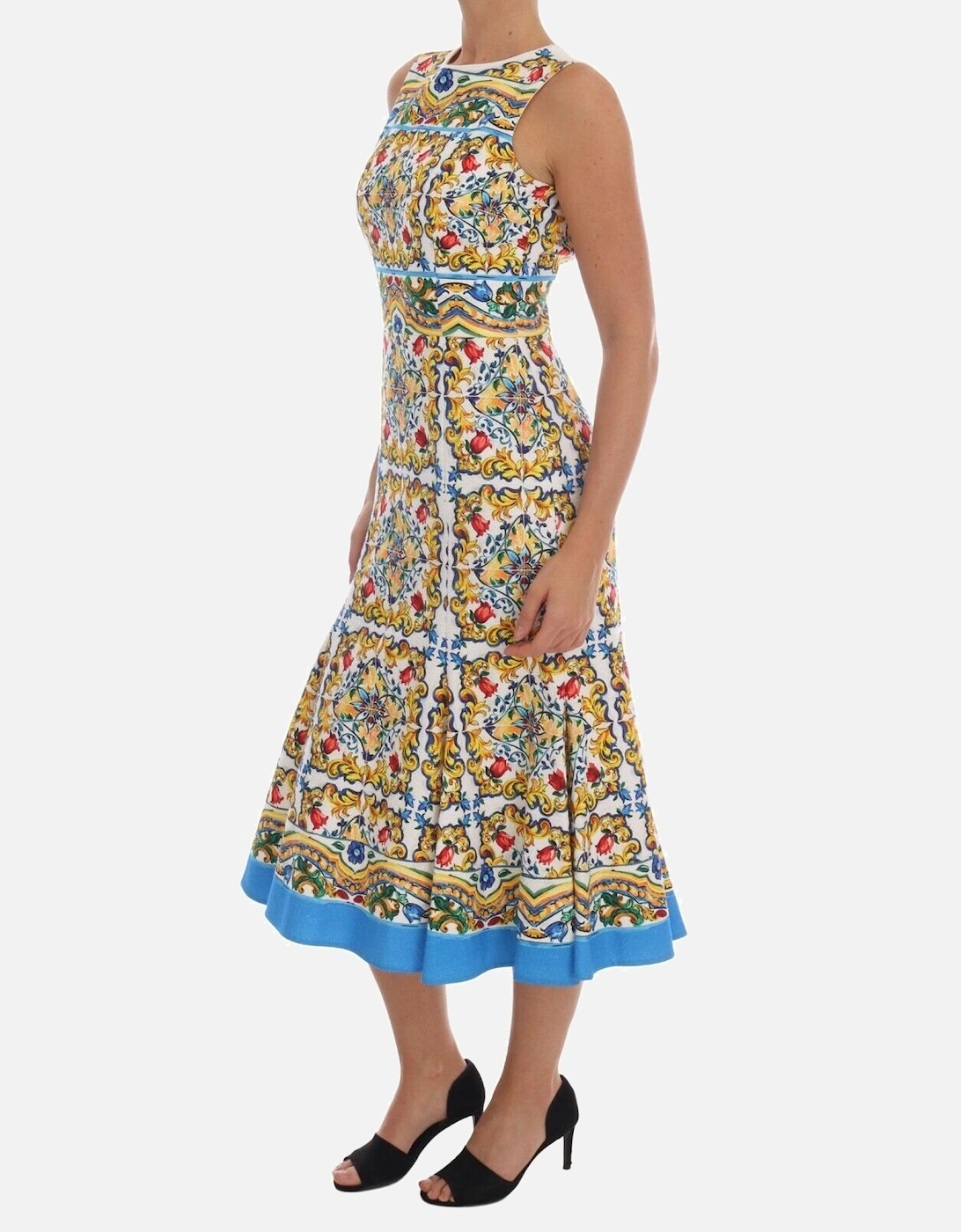Majolica Print Dress Aline Midi Dress Women - White Dresses