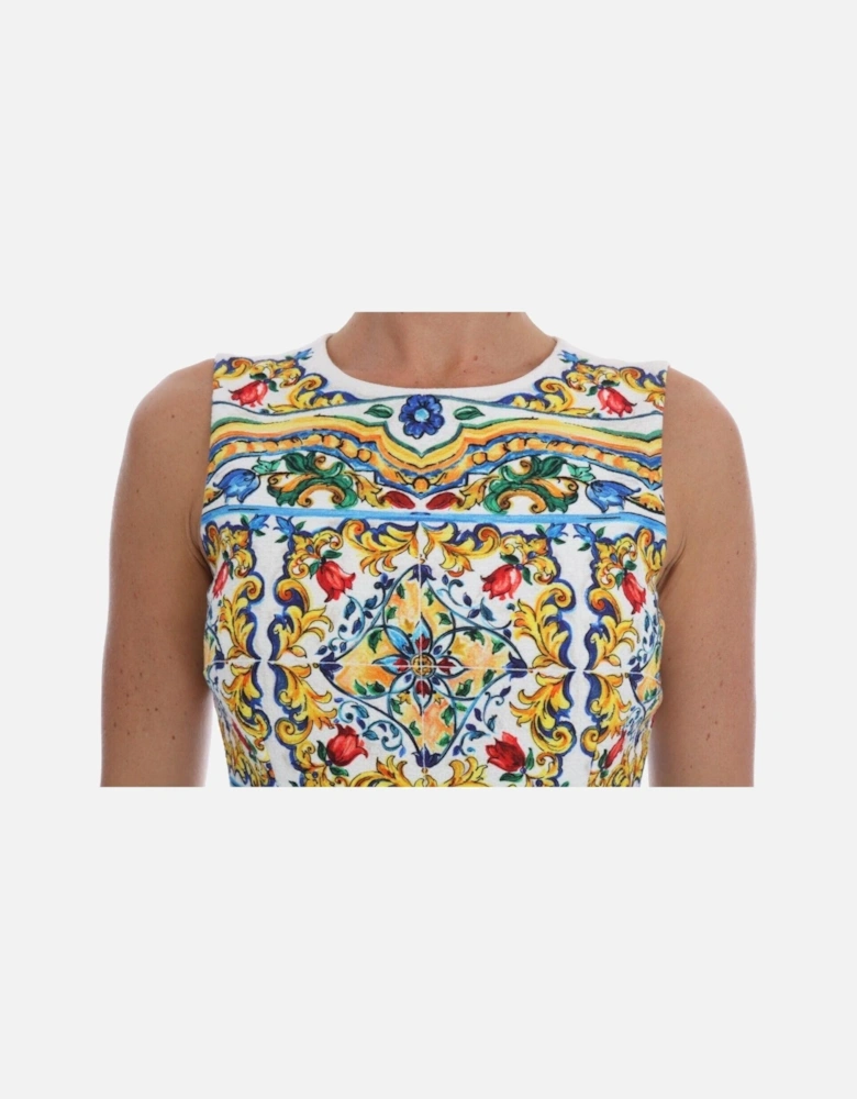 Majolica Print Dress Aline Midi Dress Women - White Dresses