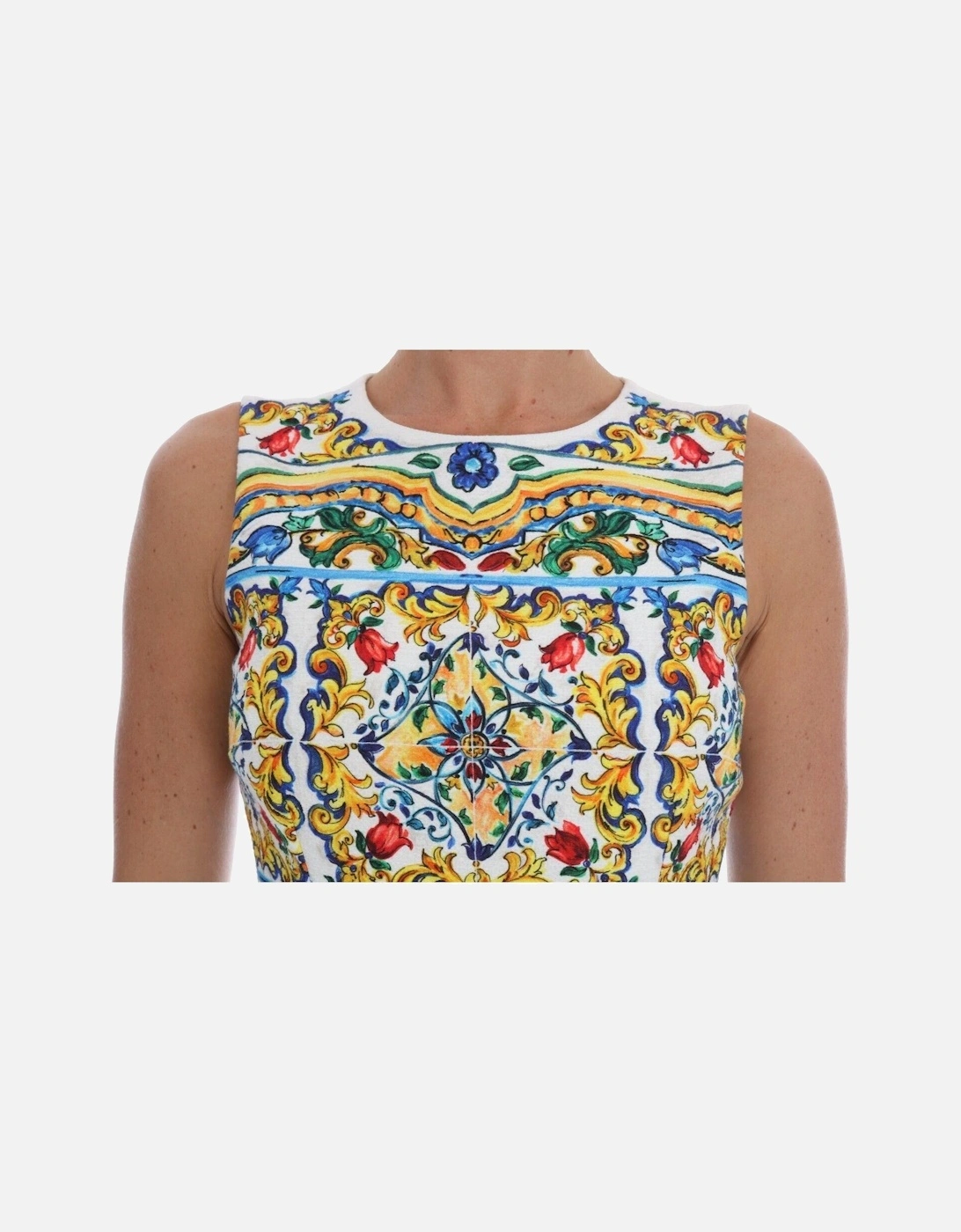 Majolica Print Dress Aline Midi Dress Women - White Dresses