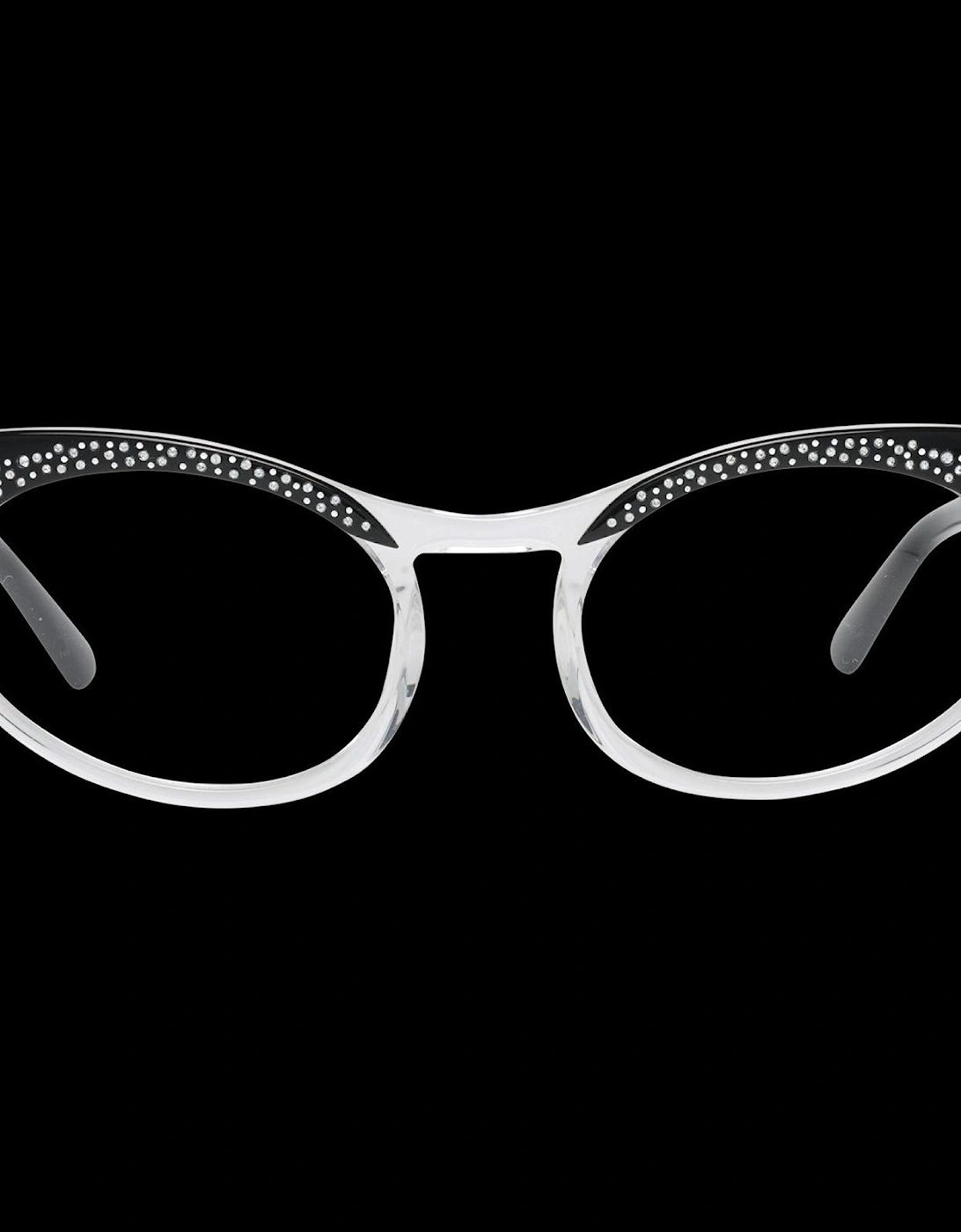 Cateye Glasses Rhinestone Detail Women - Black Frames