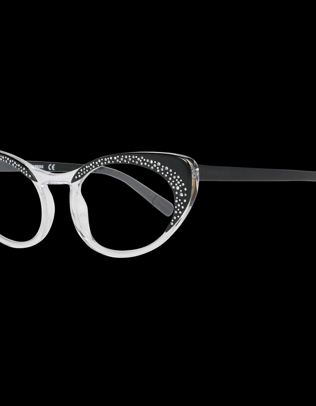 Cateye Glasses Rhinestone Detail Women - Black Frames, 5 of 4