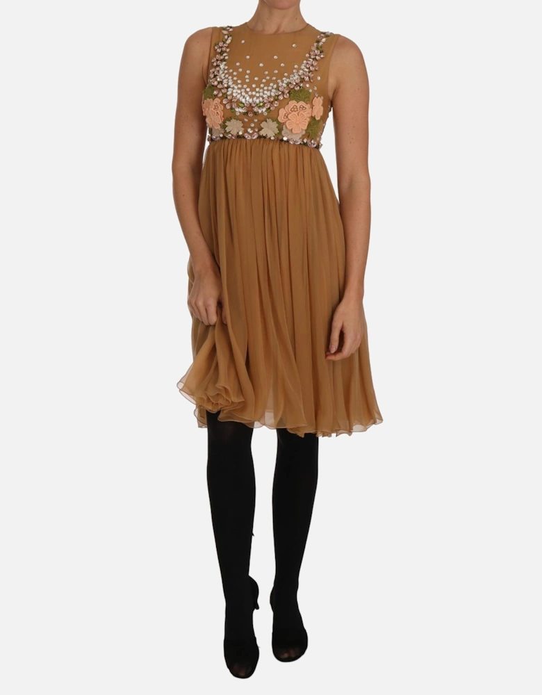 Embellished ALine Cocktail Dress Women - Gold Dresses