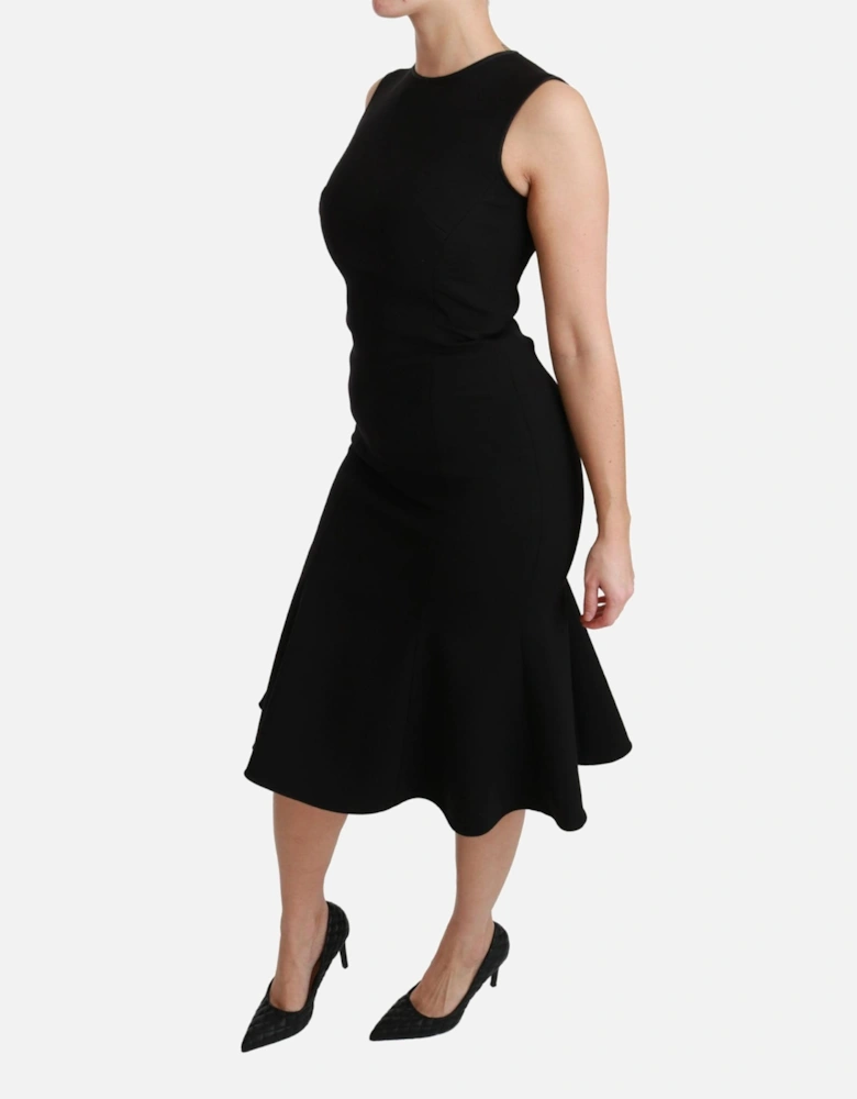 Dolce Gabbana Dress Sleeveless Flared Hem Women - Black Dresses