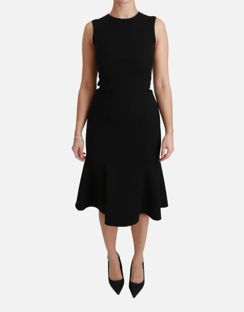 Dolce Gabbana Dress Sleeveless Flared Hem Women - Black Dresses