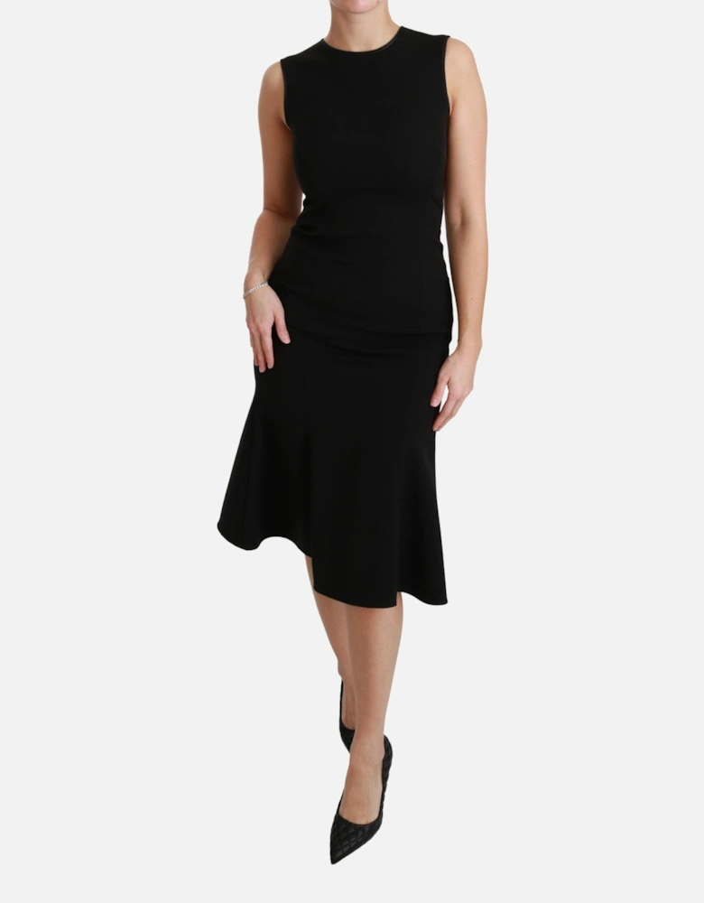 Dolce Gabbana Dress Sleeveless Flared Hem Women - Black Dresses