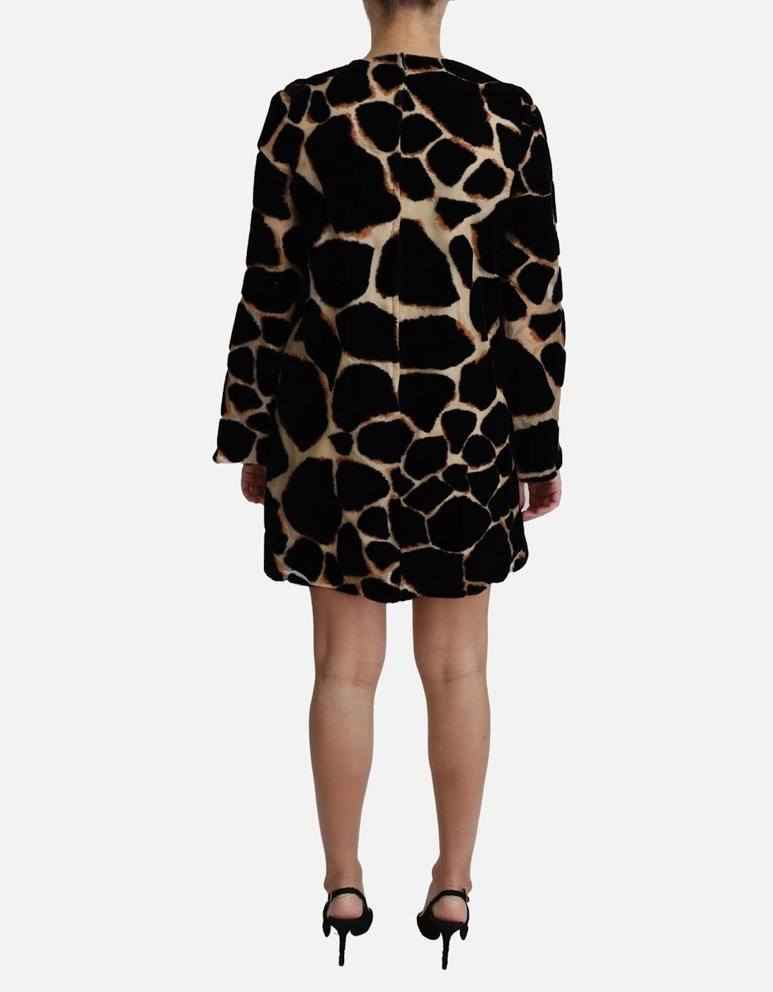 Velvet Mini Dress Giraffe Print Women - Black Dresses