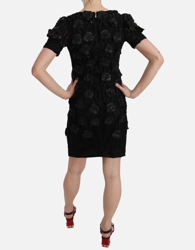 Black Floral Appliqu Dress Women Dresses