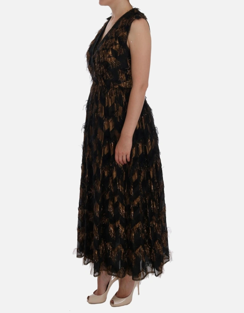 Metallic Fringed Midi Dress Women - Black Dresses