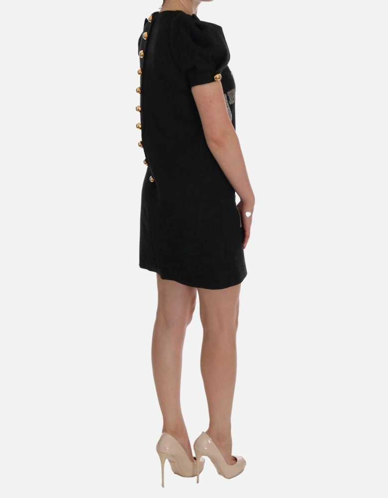 Embellished Mini Dress Jeweled Carriage Women - Gray Dresses