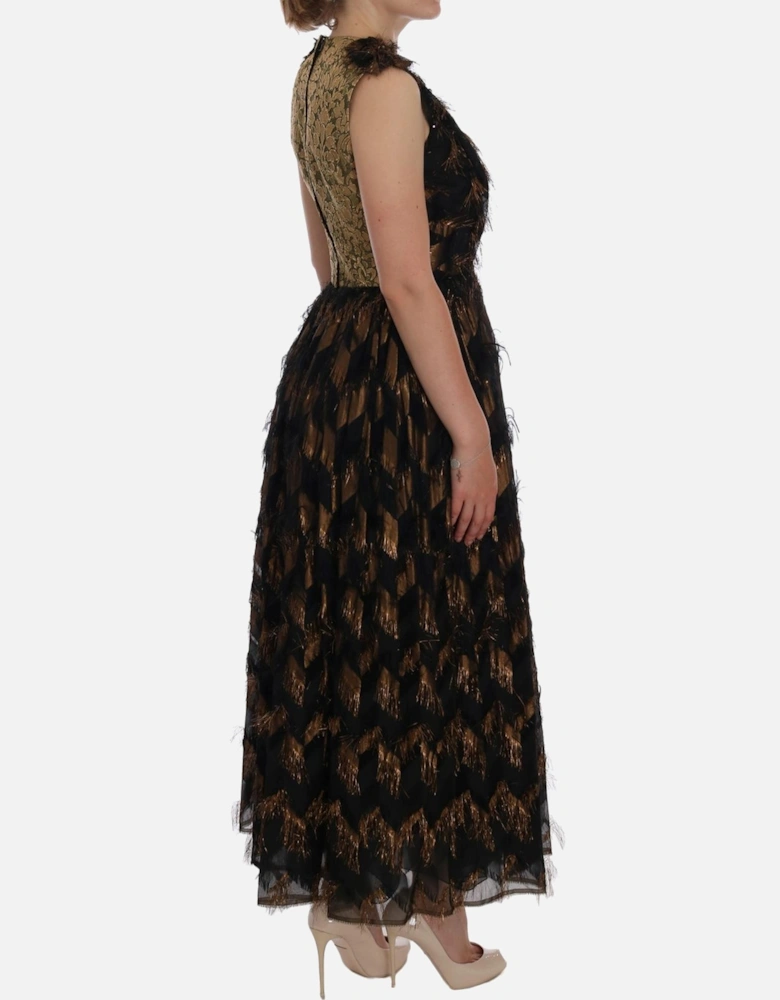 Metallic Fringed Midi Dress Women - Black Dresses