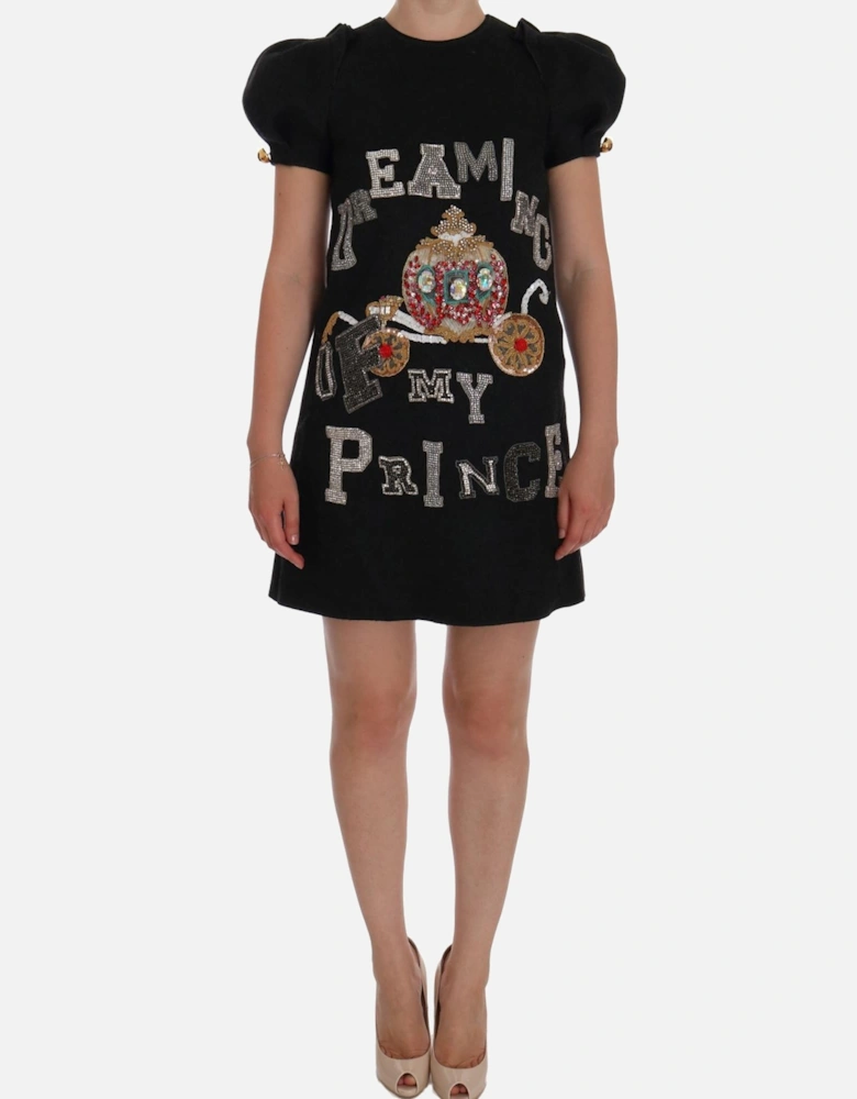 Embellished Mini Dress Jeweled Carriage Women - Gray Dresses