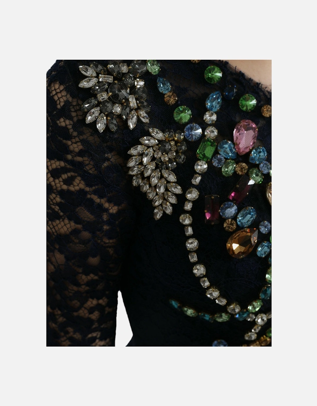 Embellished Lace Dress Mermaid Gown Women - Blue Dresses