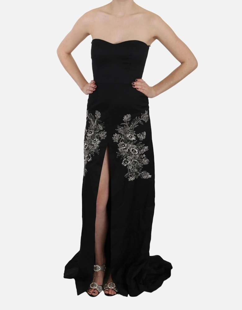 Embellished Gown Long Evening Dress Women - Black Dresses