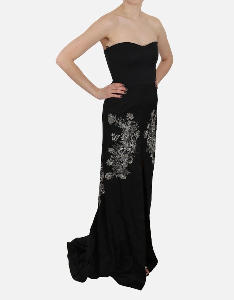 Embellished Gown Long Evening Dress Women - Black Dresses