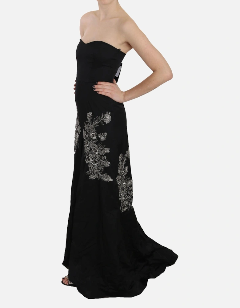 Embellished Gown Long Evening Dress Women - Black Dresses