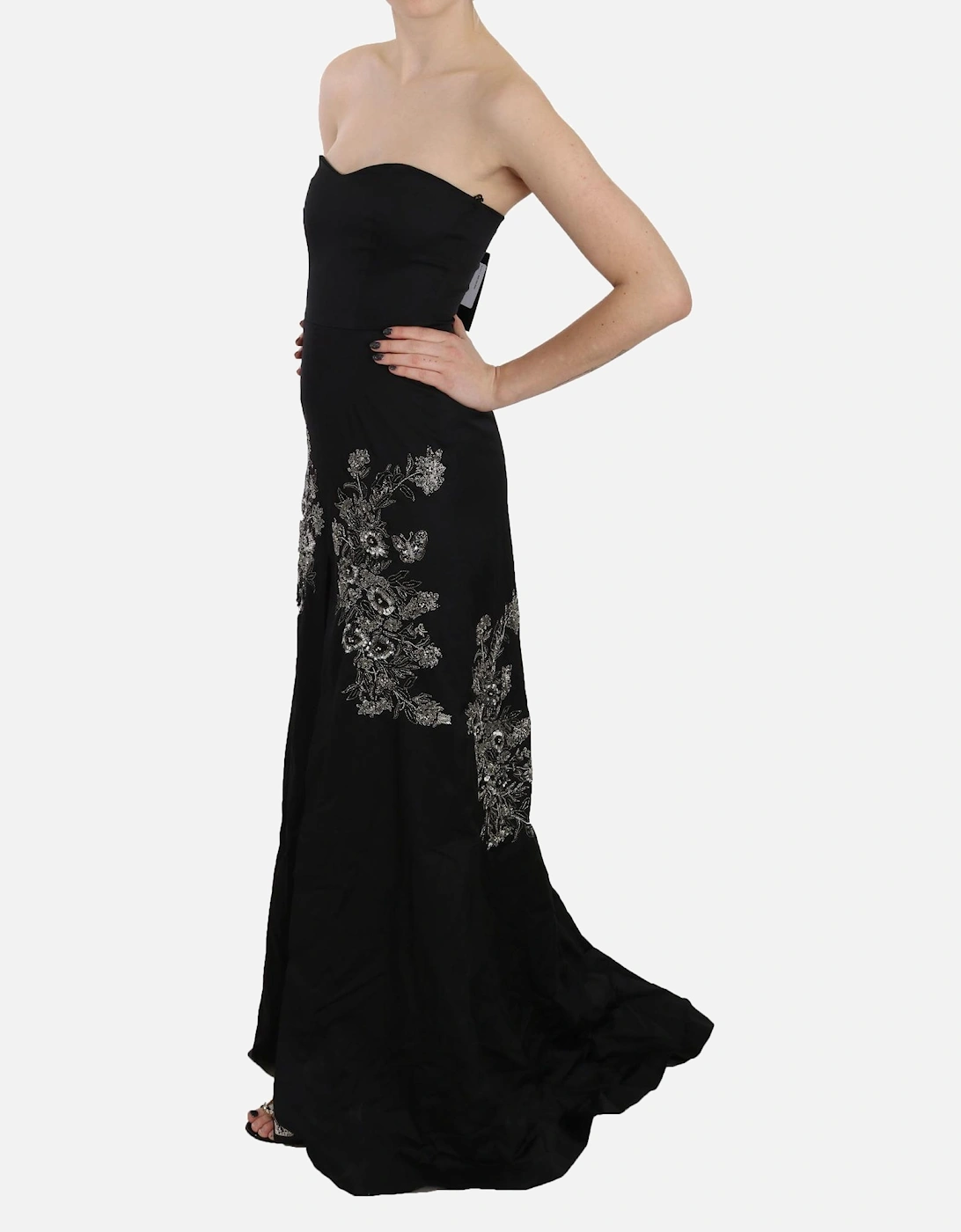 Embellished Gown Long Evening Dress Women - Black Dresses