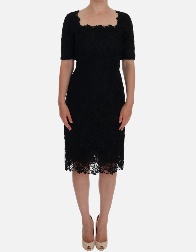 Dolce Gabbana Short Sleeve Lace Dress Women - Black Dresses