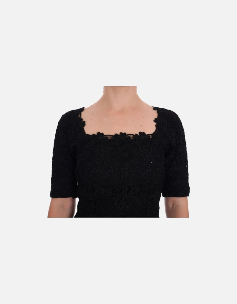 Dolce Gabbana Short Sleeve Lace Dress Women - Black Dresses