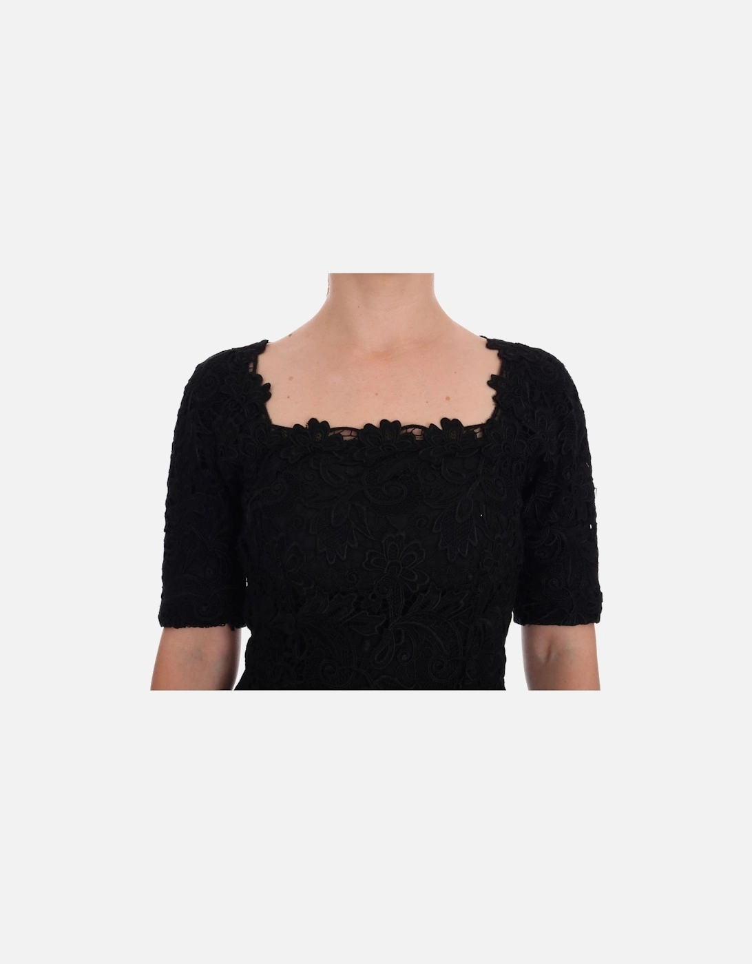 Dolce Gabbana Short Sleeve Lace Dress Women - Black Dresses