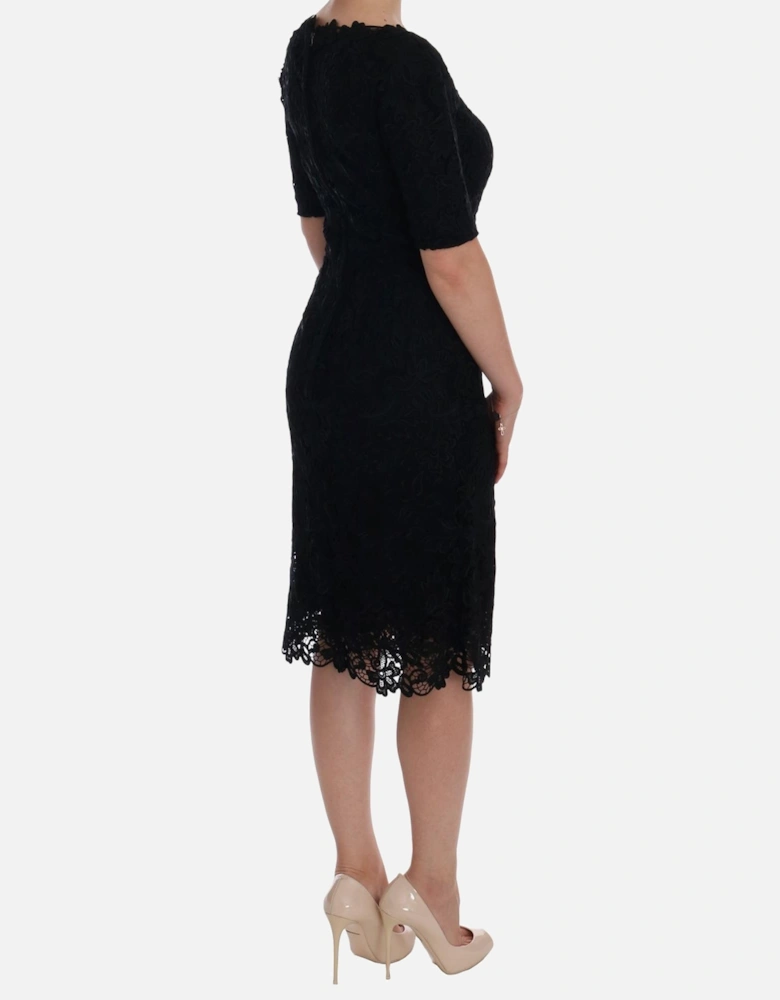 Dolce Gabbana Short Sleeve Lace Dress Women - Black Dresses