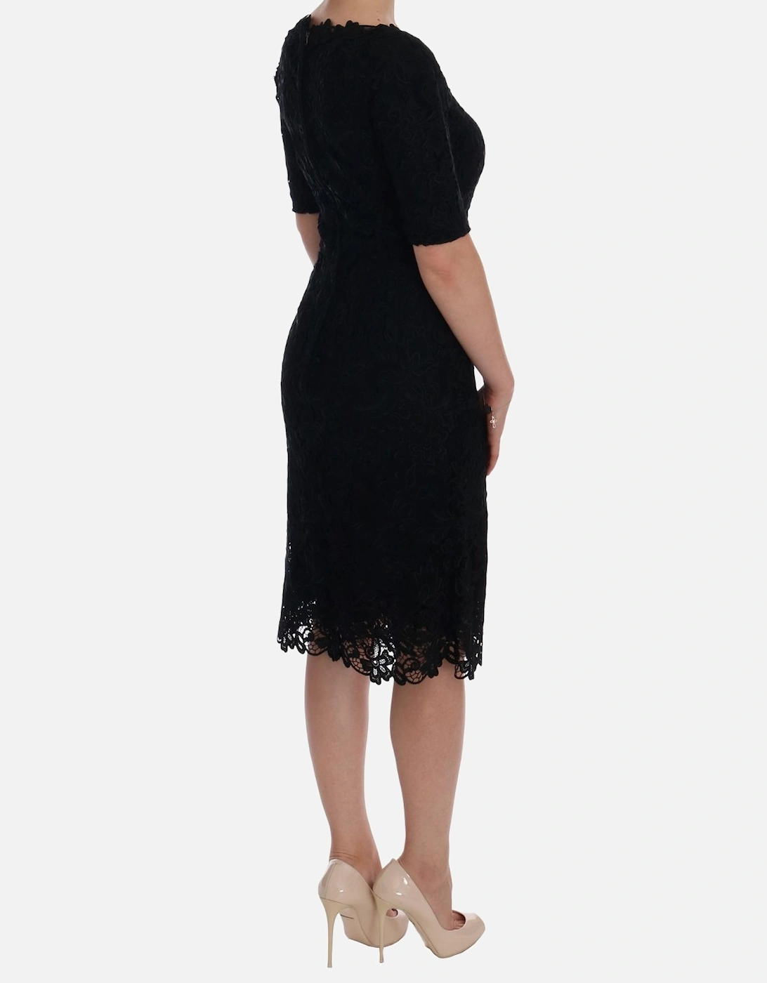 Dolce Gabbana Short Sleeve Lace Dress Women - Black Dresses