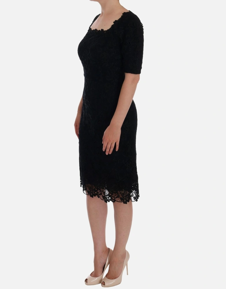 Dolce Gabbana Short Sleeve Lace Dress Women - Black Dresses