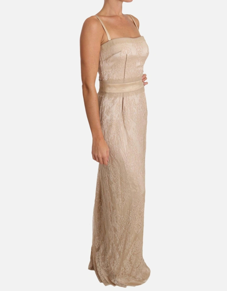 Dolce Gabbana Lace Evening Dress Women - Beige Dresses