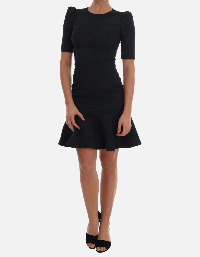 Dolce Gabbana FloralEmbroidered FitandFlare Dress Women - Black