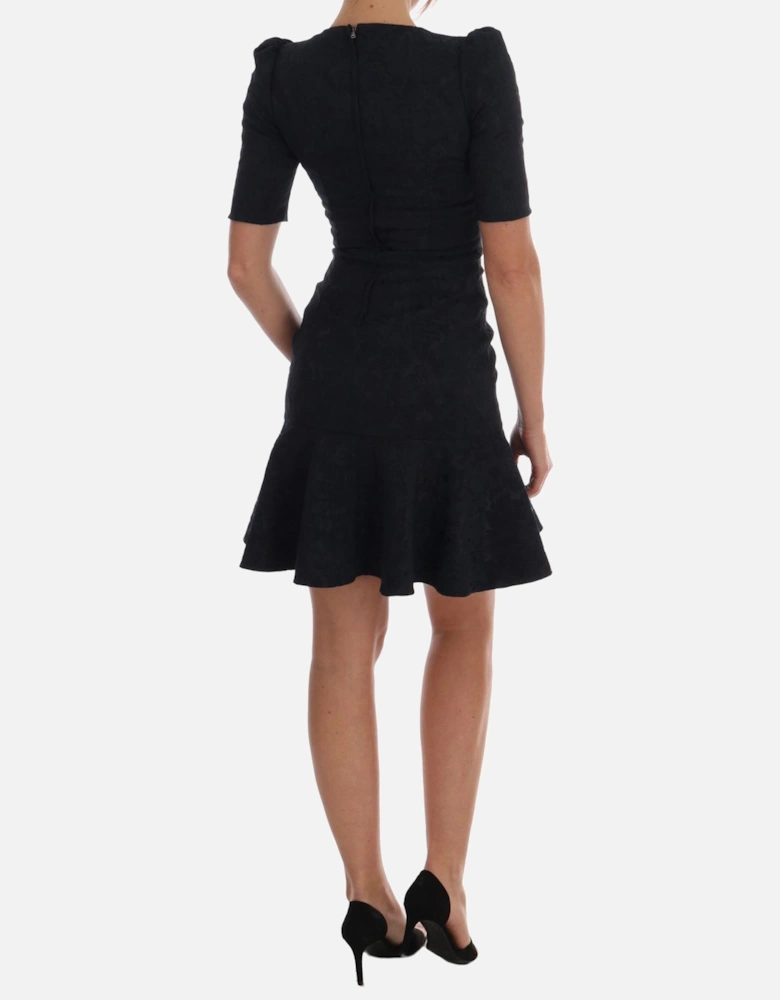 Dolce Gabbana FloralEmbroidered FitandFlare Dress Women - Black