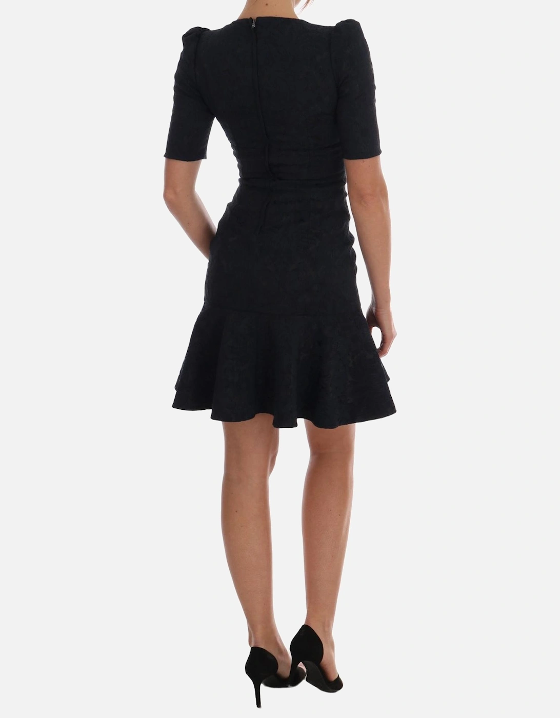 Dolce Gabbana FloralEmbroidered FitandFlare Dress Women - Black