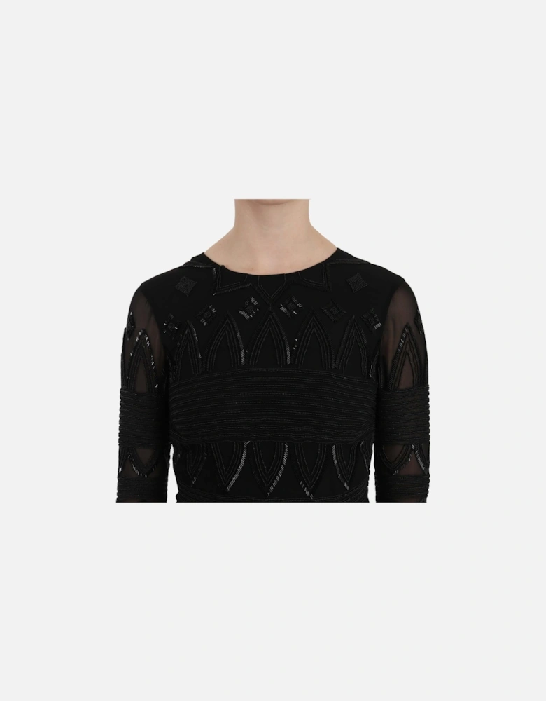 Sequin Beaded Sheath Mini Dress Women - Black Dresses