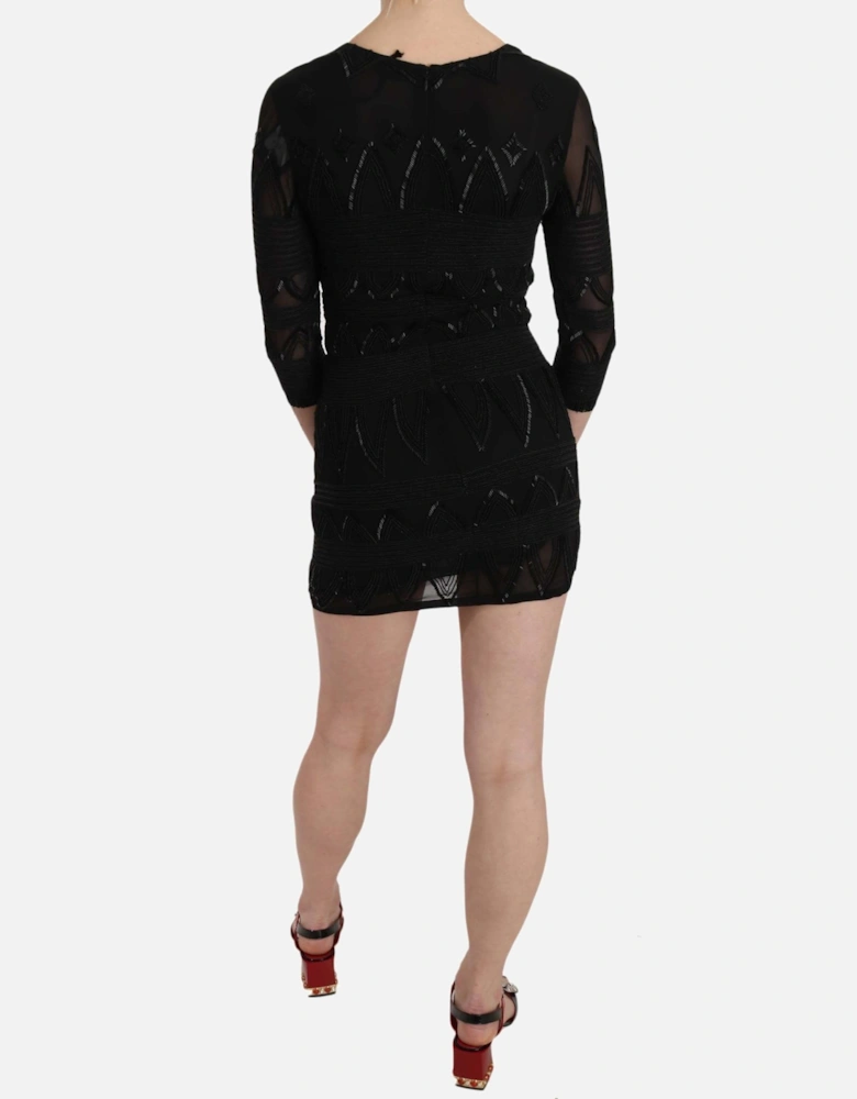 Sequin Beaded Sheath Mini Dress Women - Black Dresses
