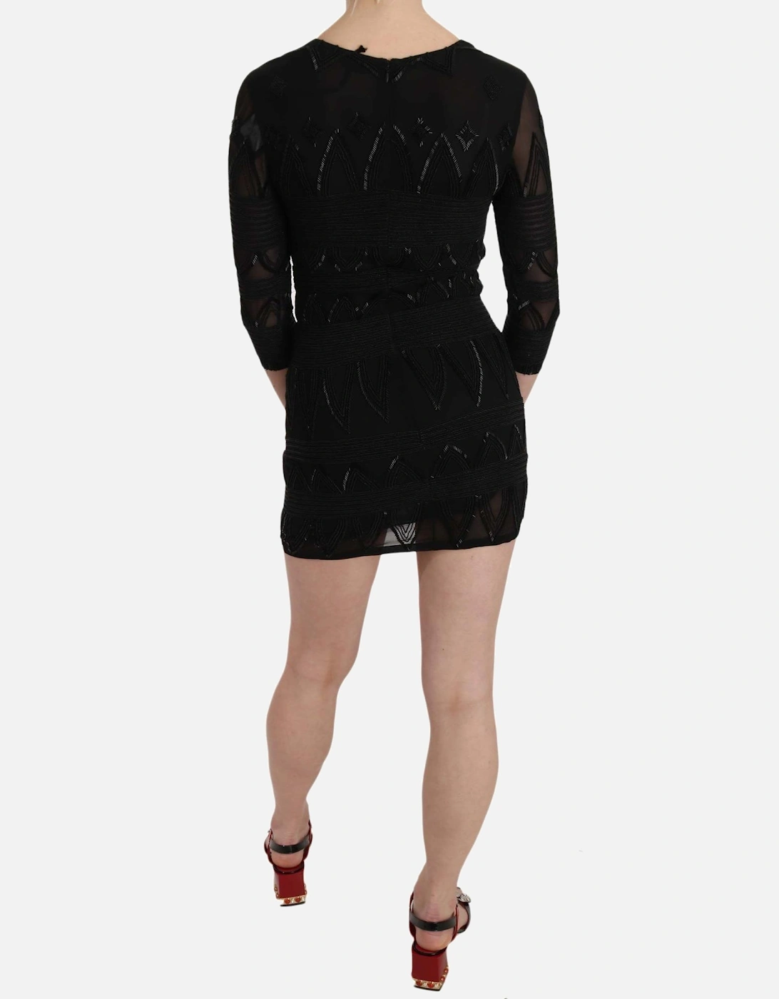 Sequin Beaded Sheath Mini Dress Women - Black Dresses