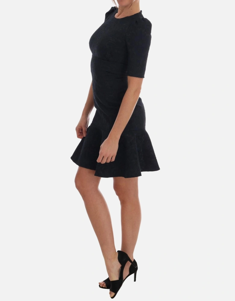 Dolce Gabbana FloralEmbroidered FitandFlare Dress Women - Black