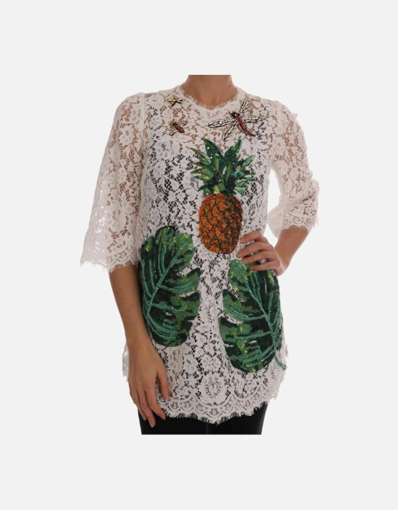 Pineapple Lace Top DR1358 Women - White T-Shirts
