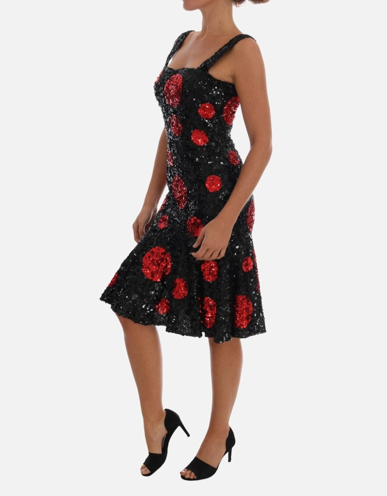 Polka Dot Dress with Silk Lining Women - Black Dresses