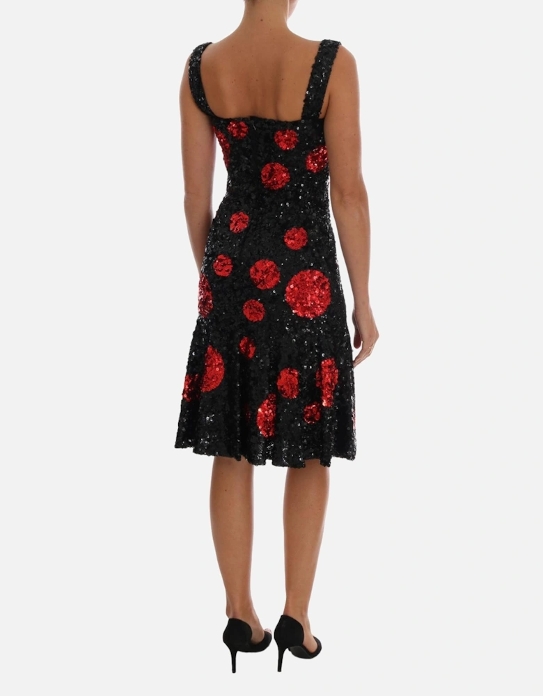 Polka Dot Dress with Silk Lining Women - Black Dresses