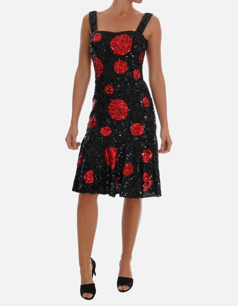Polka Dot Dress with Silk Lining Women - Black Dresses