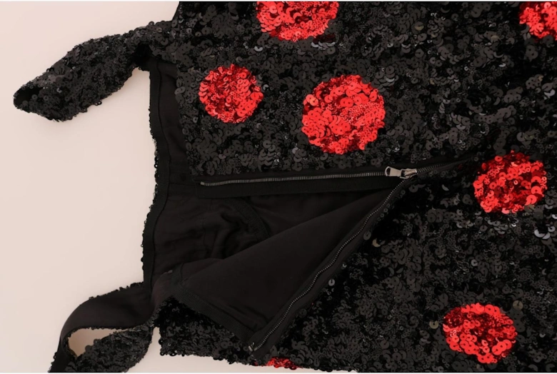 Polka Dot Dress with Silk Lining Women - Black Dresses