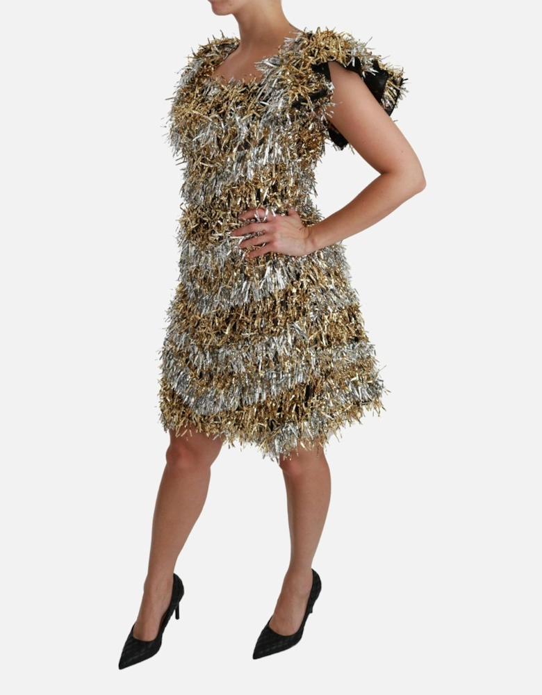 Metallic Fringe Mini Dress Women - Silver Dresses